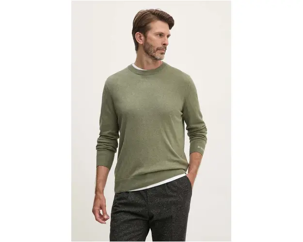 Pepe Jeans pulover din amestec de lana NEW ANDRE CREW NECK barbati, culoarea verde, light, PM702469