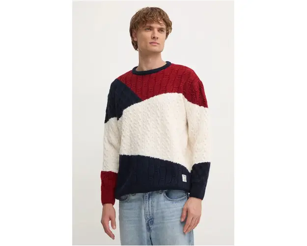 Pepe Jeans pulover COURT barbati, culoarea bej, PM702475