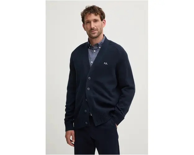 Pepe Jeans cardigan CHELSEA barbati, culoarea albastru marin, PM702476