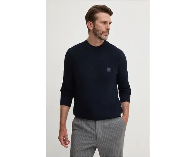 Boss Orange pulover din amestec de casmir culoarea albastru marin, light, 50527584