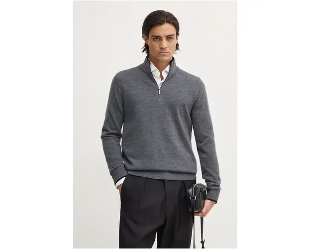 Michael Kors pulover de lana barbati, culoarea gri, light, cu turtleneck, CF460FA7AP