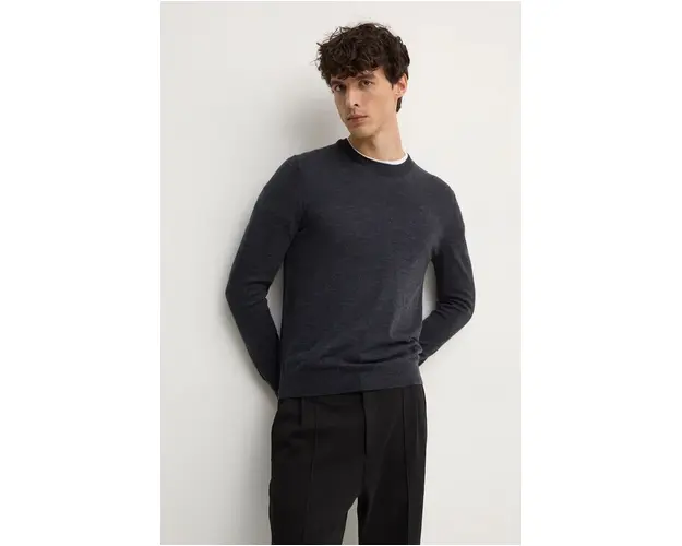 Sisley pulover de lana barbati, culoarea gri, light, 11BAS100Y