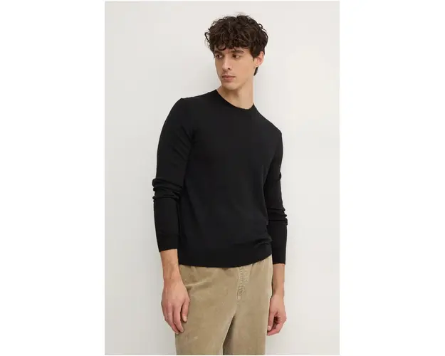 Sisley pulover de lana barbati, culoarea negru, light, 11BAS100Y