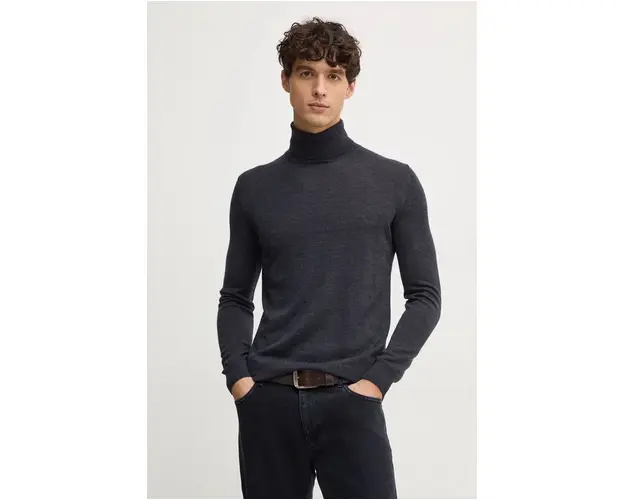 Sisley pulover de lana barbati, culoarea gri, light, 11BAS200A