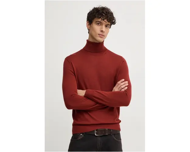 Sisley pulover de lana barbati, culoarea rosu, light, 11BAS200A