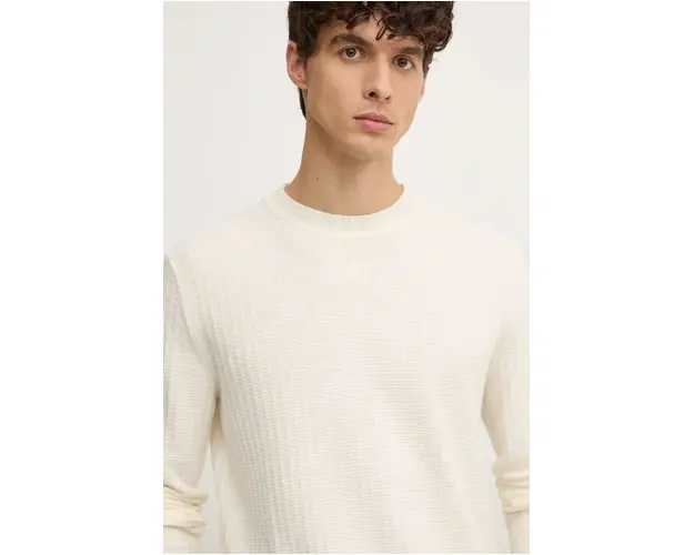 Sisley pulover din amestec de lana barbati, culoarea bej, light, 106WS103Y