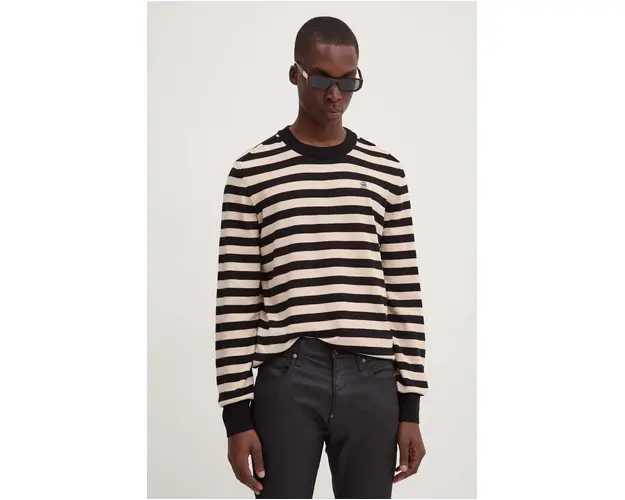 G-Star Raw pulover de bumbac culoarea negru, D25155-D840