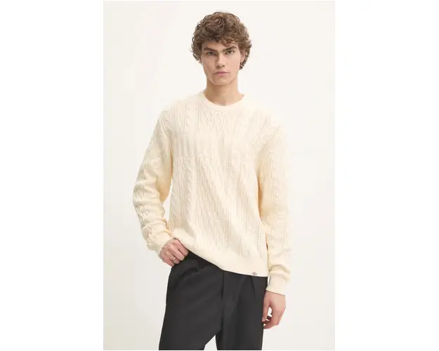 Dickies pulover SCRIPT CABLE barbati, culoarea bej, DK0A8647