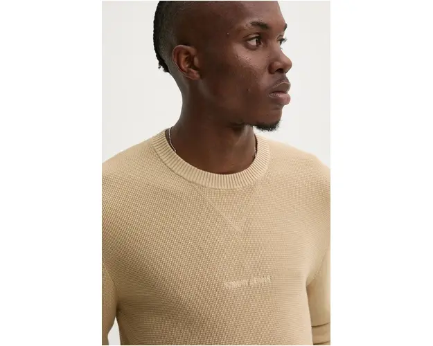 Tommy Jeans pulover barbati, culoarea maro, light, DM0DM19438