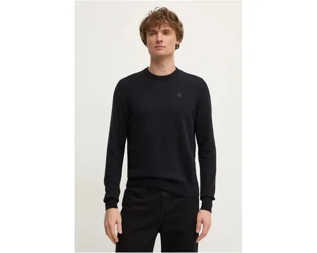 North Sails pulover din amestec de lana barbati, culoarea negru, light, 699773