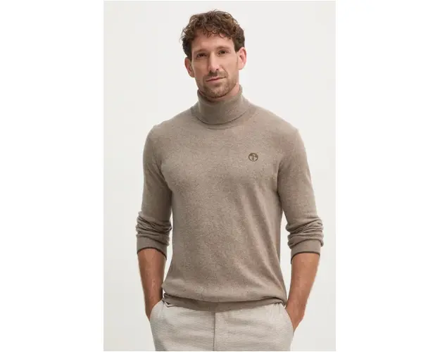 North Sails pulover din amestec de lana barbati, culoarea bej, 699777