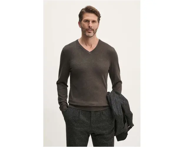 Lindbergh pulover barbati, culoarea maro, light, 30-800140