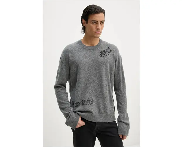 ZADIG&VOLTAIRE pulover de lana barbati, culoarea gri, light, KMSW00704