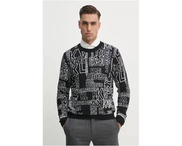 Karl Lagerfeld pulover de bumbac culoarea negru, light, 541306.655091