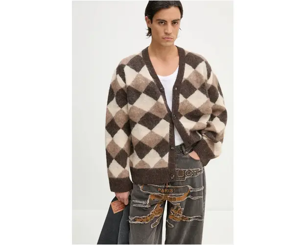 Won Hundred cardigan din lana culoarea maro, 3206-11082