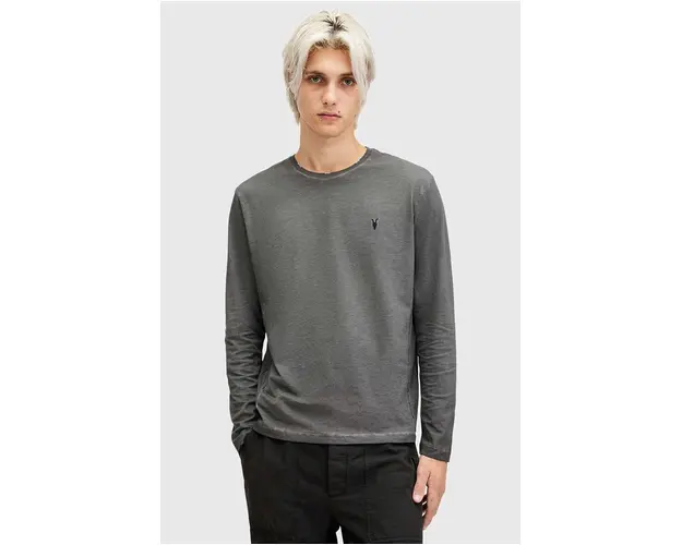 AllSaints longsleeve din bumbac CASA LS CREW culoarea negru, neted, M011JB
