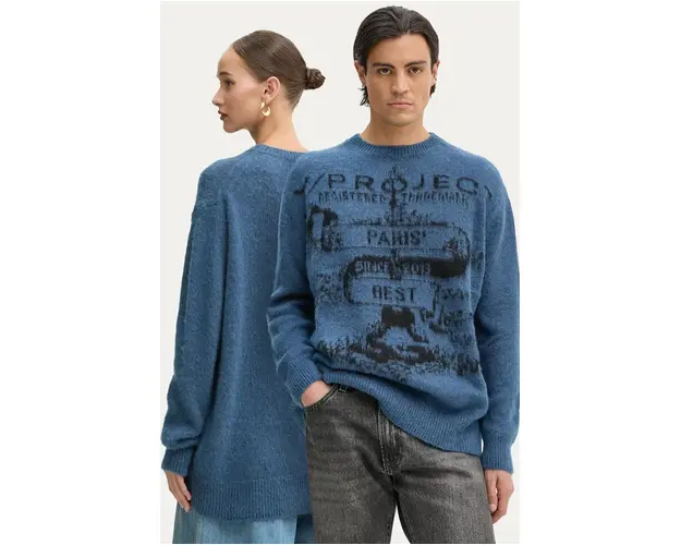 Y/Project pulover cu un strop de mohair PARIS' BEST JACQUARD PULLOVER light, 206SW001