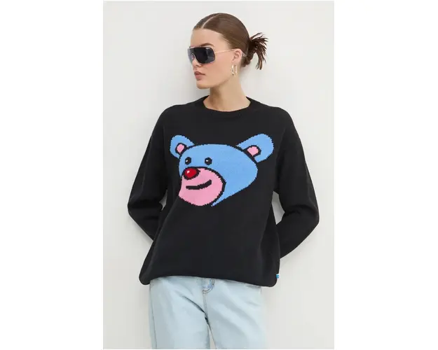 Inbetweeners pulover de lana culoarea negru, F4TWUAJP067