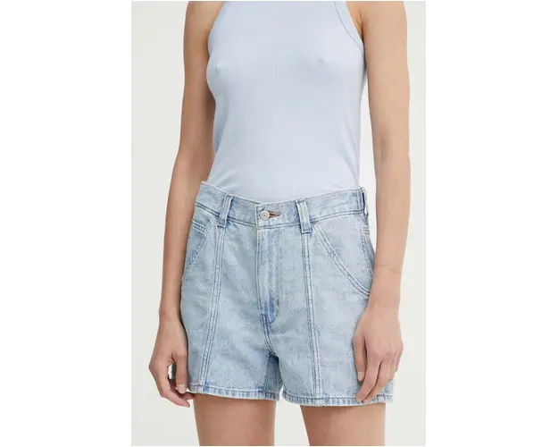 Levi's pantaloni scurti jeans CARPENTER SHORT femei, neted, high waist, A8719