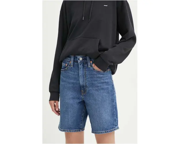 Levi's pantaloni scurti jeans BERMUDA SHORT femei, neted, high waist, A8720