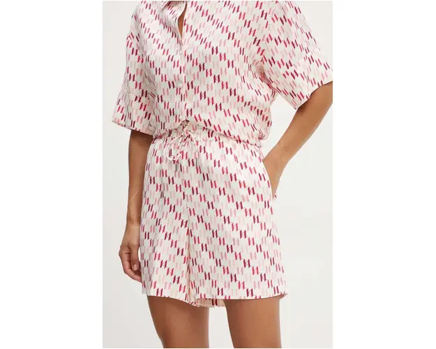 Karl Lagerfeld pantaloni scurti din amestec de in modelator, high waist, 245W1005