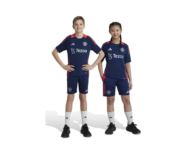 adidas Performance pantaloni scurti copii MUFC TR SHO culoarea albastru marin, modelator, talie reglabila, IT2020