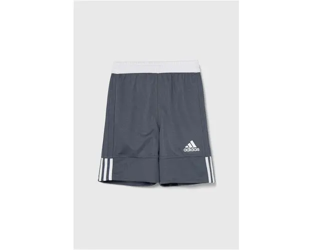 adidas Originals pantaloni scurti copii 3G SPEE REV SHR culoarea gri, neted, talie reglabila, DY6624