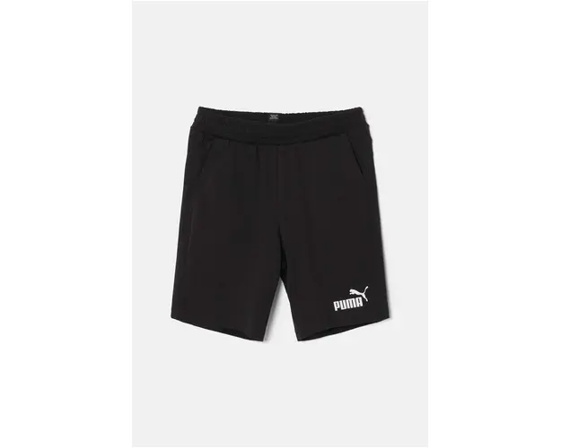 Puma pantaloni scurti din bumbac pentru copii ESS Jersey Shorts culoarea negru, cu imprimeu, talie reglabila, 586971