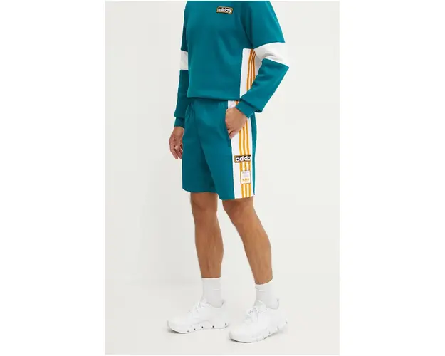 adidas Originals pantaloni scurti Adibreak Shorts barbati, culoarea turcoaz, IW5814