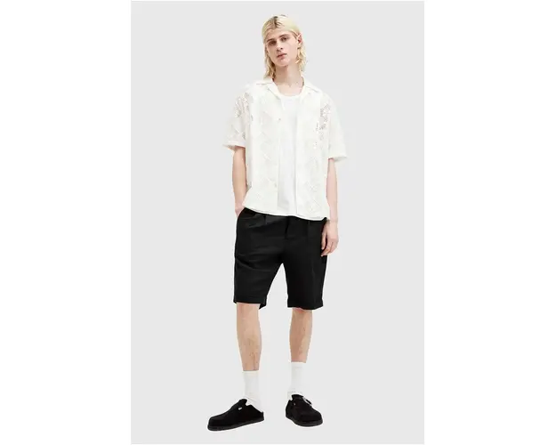 AllSaints pantaloni scurti din in ORA TALLIS culoarea negru, M013TA