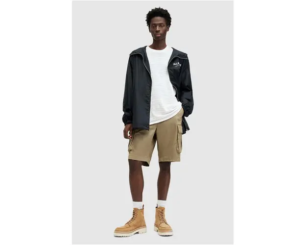 AllSaints pantaloni scurti din bumbac SLANE SHORT culoarea bej, MT501Z
