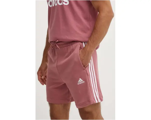 adidas pantaloni scurti din bumbac Essentials culoarea roz, JG8492