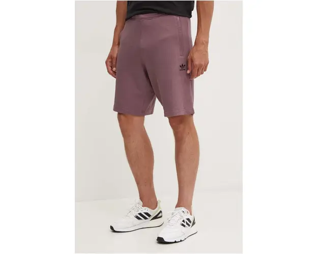 adidas Originals pantaloni scurti din bumbac culoarea violet, IY8514