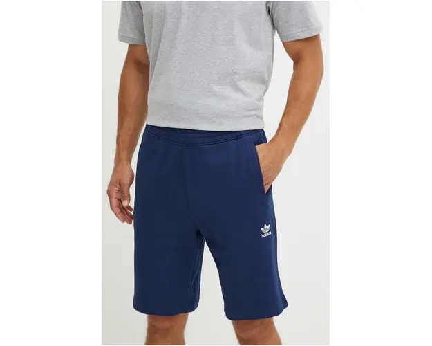 adidas Originals pantaloni scurti din bumbac culoarea albastru marin, IY8521