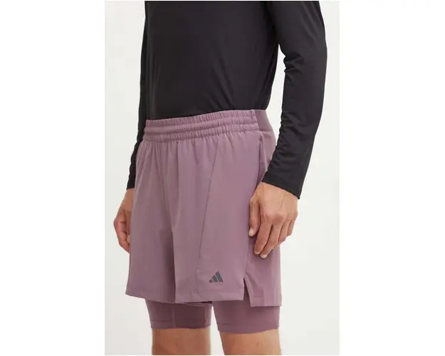 adidas Performance pantaloni scurti de antrenament Yoga culoarea violet, IY1633
