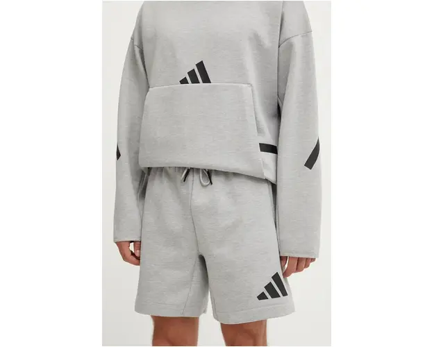 adidas pantaloni scurti ZNE barbati, culoarea gri, melanj, JJ4892