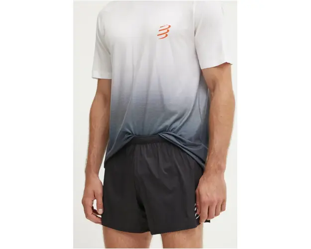 Compressport pantaloni scurti de alergare Racing Split culoarea negru, ASHM3759