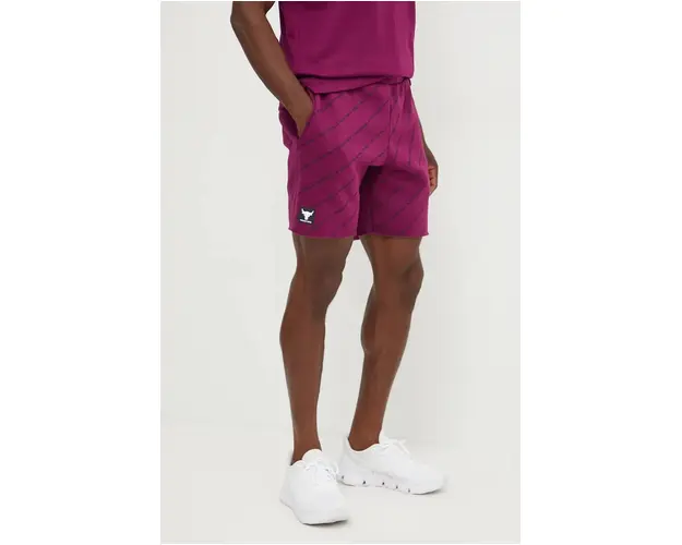 Under Armour pantaloni scurti Project Rock barbati, culoarea violet, 1386885
