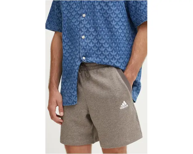adidas pantaloni scurti barbati, culoarea maro, melanj, IY6612