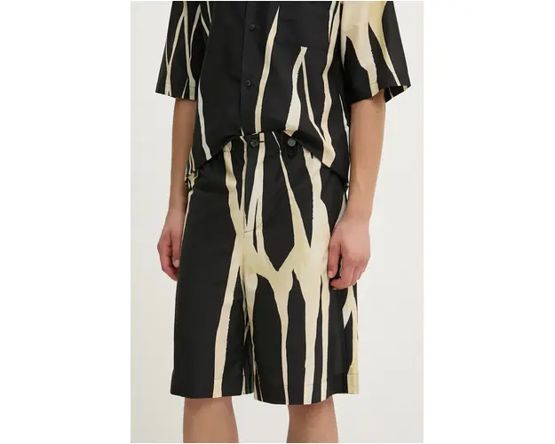 Nanushka pantaloni scurti FELIX barbati, culoarea negru, NM24PFPA01899