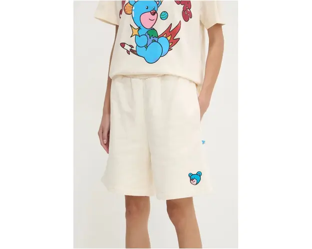 Inbetweeners pantaloni scurti din bumbac culoarea bej, cu imprimeu, F4TWUABE050