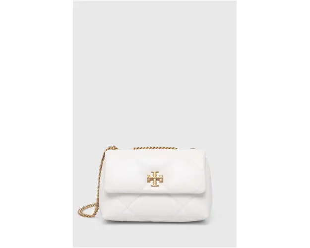 Tory Burch poseta de piele Kira Diamond Quilt Small culoarea alb, 154706.100