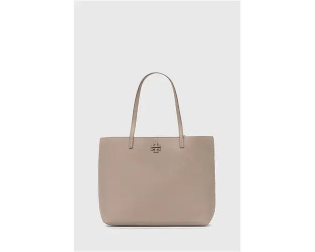 Tory Burch poseta de piele McGraw culoarea bej, 152221.200