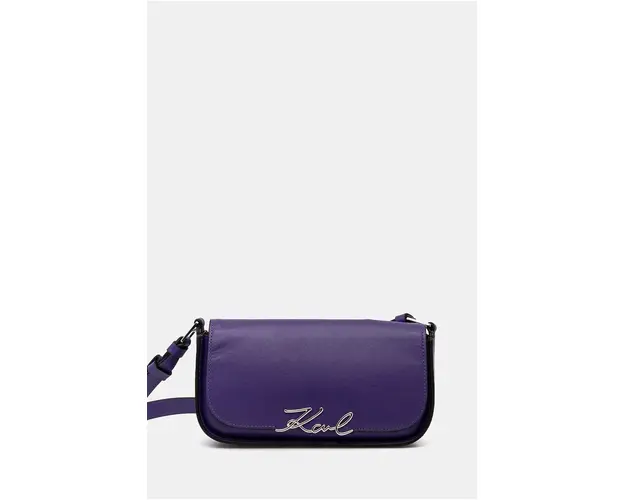 Karl Lagerfeld poseta de piele culoarea violet, 245W3043