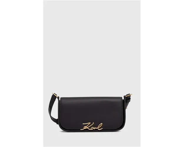Karl Lagerfeld poseta de piele culoarea negru, 245W3043