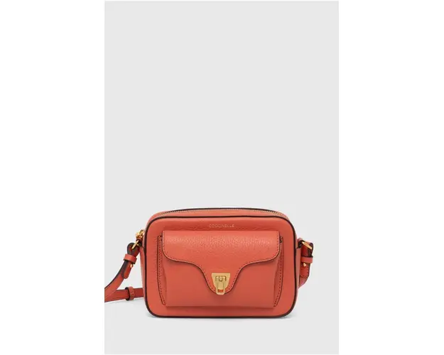 Coccinelle poseta de piele COCCINELLE BEAT SOFT culoarea portocaliu, E1 MF6 55 04 01