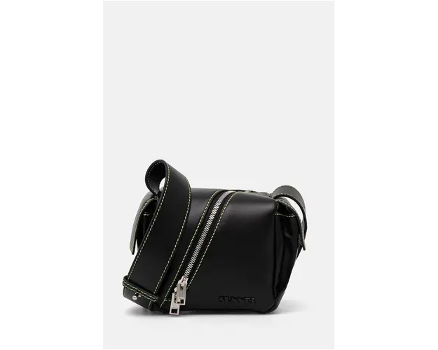Sunnei poseta de piele culoarea negru, MACCWBAG004