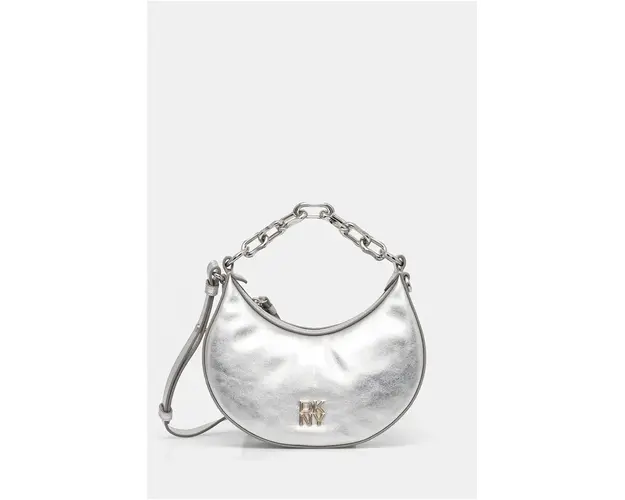 Dkny poseta de piele culoarea argintiu, R433DF74