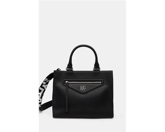 Dkny poseta de piele culoarea negru, R43AKF69