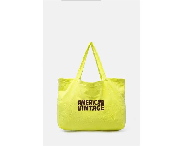 American Vintage geanta de bumbac culoarea galben, BOBY27AFH24